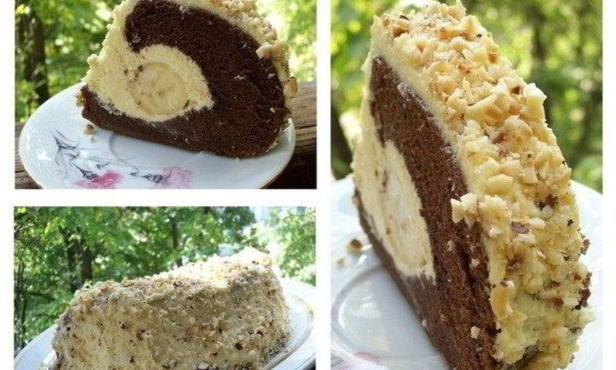 Рецепт шоколадного торта с бананом