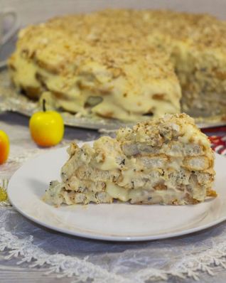 Торт Наполеон из печенья ушки