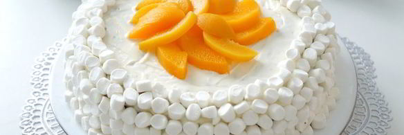 торт сугроб с персиками