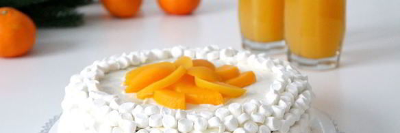 торт сугроб с персиками