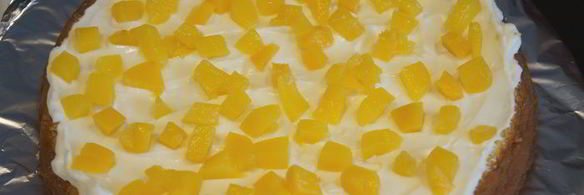 торт сугроб с персиками