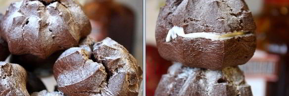 шоколадные профитроли со сливочно-шоколадным кремом