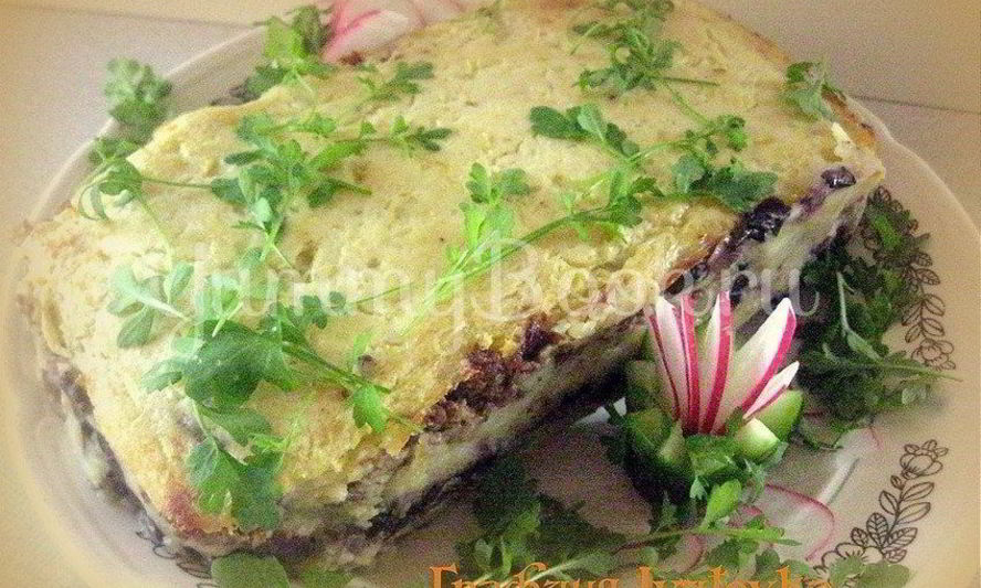 Рецепт картофельной запеканки с грибами и фаршем