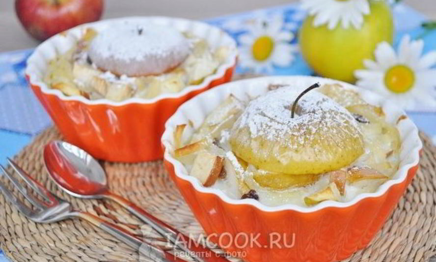 Рецепт лапшевника детского с яблоком и изюмом