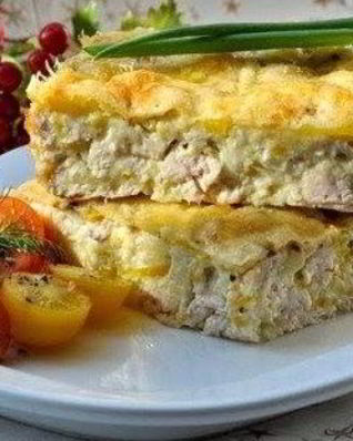 Легкий куриный пирог-запеканка
