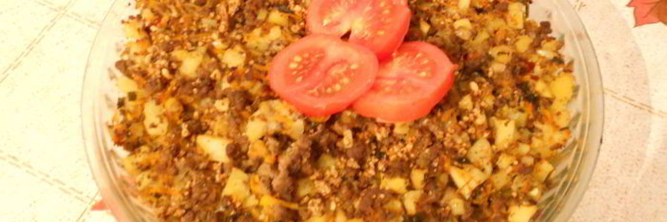 Овощная запеканка с фаршем