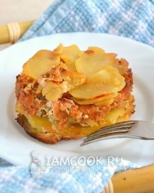 Порционная запеканка с красной рыбой