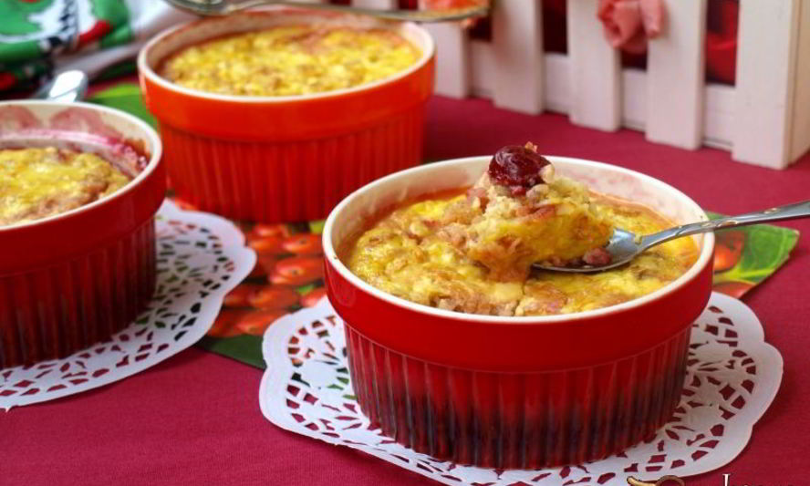 Рецепт творожно-овсяной запеканка с вишней