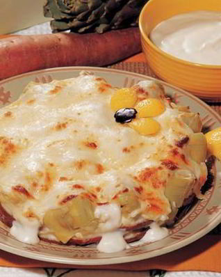 Запеканка из артишоков и картофеля