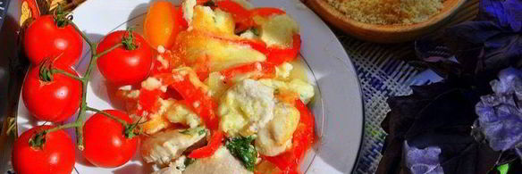 запеканка из курицы и сладкого перца с сыром джюгас