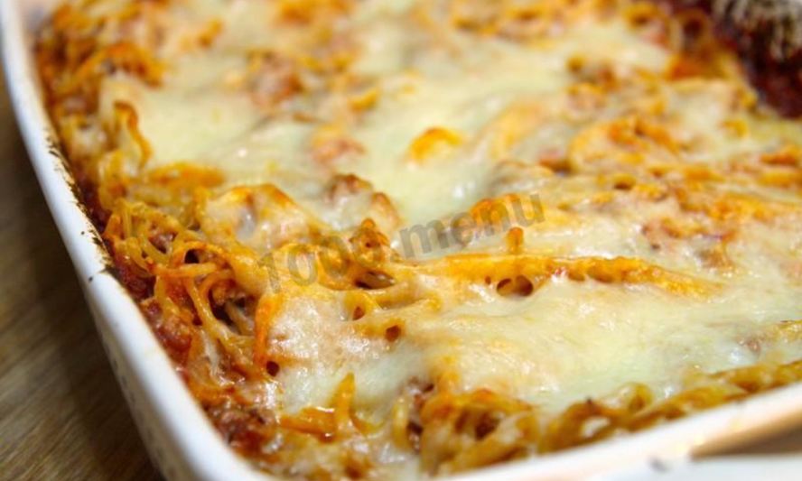 Рецепт запеканки из лапши с фаршем в духовке
