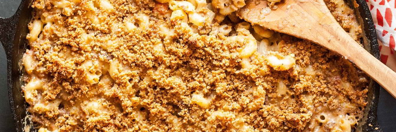 Запеканка из макарон с сыром и фаршем