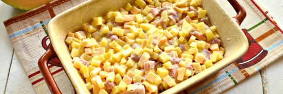 запеканка из тыквы, картофеля и свинины