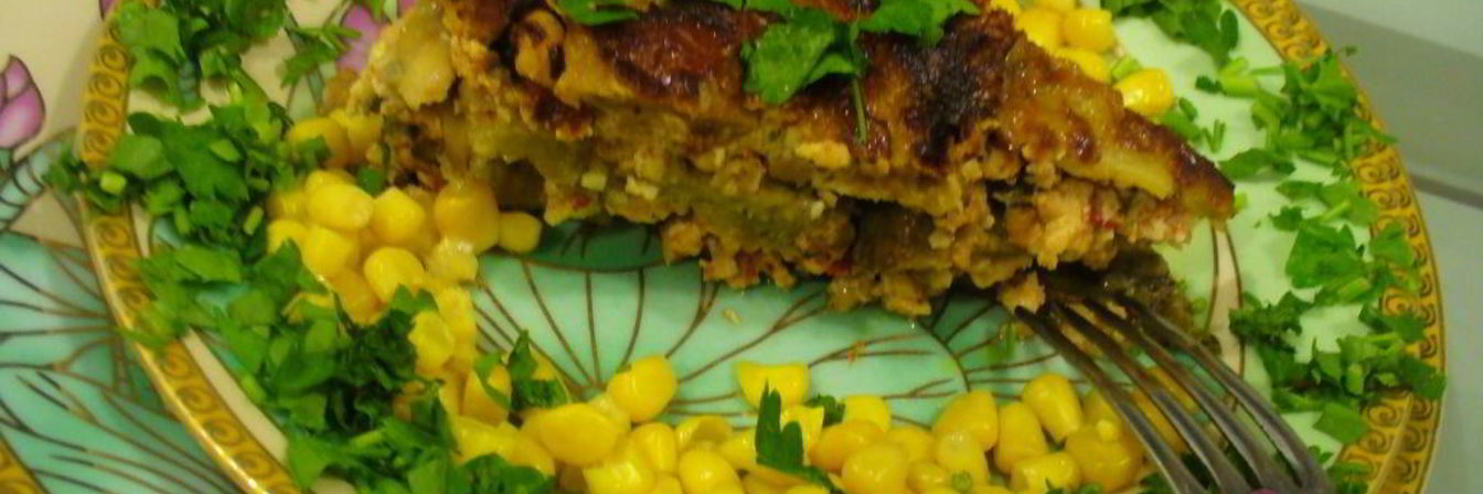 Запеканка мясная с баклажанами