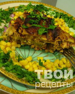 Запеканка мясная с баклажанами