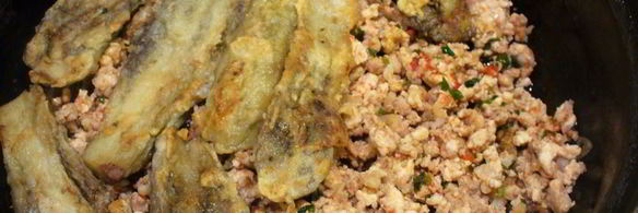 запеканка мясная с баклажанами