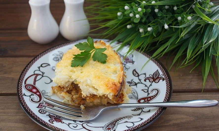 Рецепт запеканки мясной с рисом