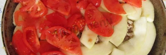 запеканка овощная с фаршем, сыром