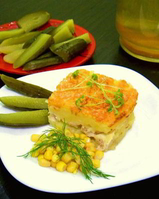 Запеканка Пармантье с курицей