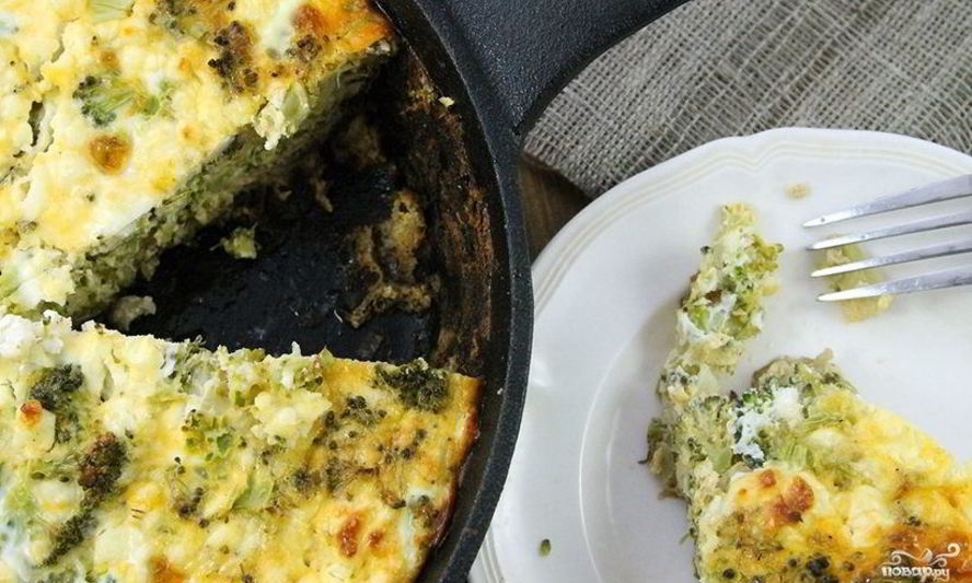 Рецепт запеканки с брокколи, и сыром, и грибами