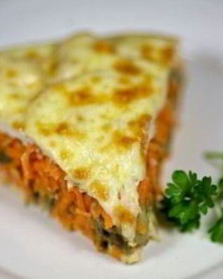 Запеканка с морковью, грибами и курицей