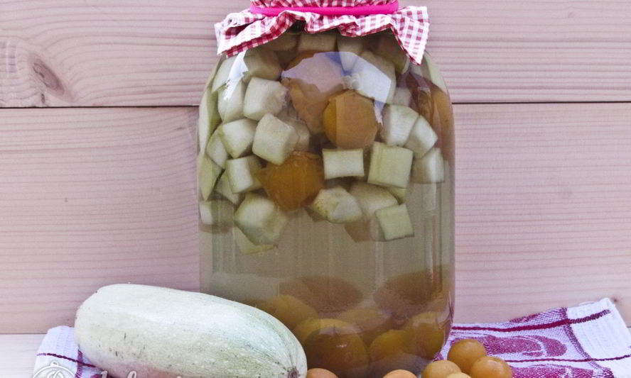 Рецепт компота из кабачков и алычи