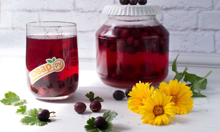 Рецепт компота из красного крыжовника