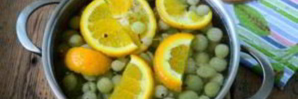 компот из крыжовника с апельсином на зиму