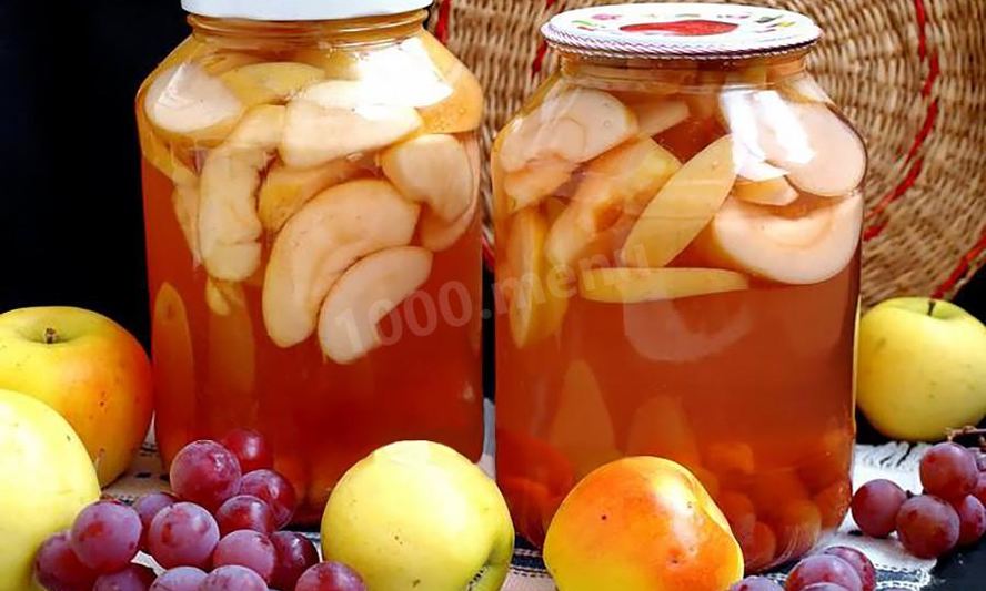 Рецепт компота иза винограды и яблока