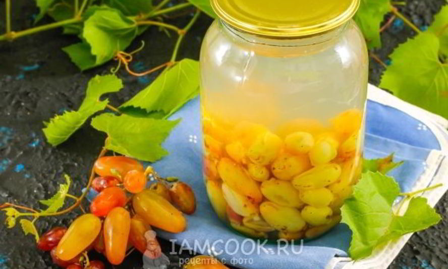 Рецепт компота из винограда на зиму без стерилизации