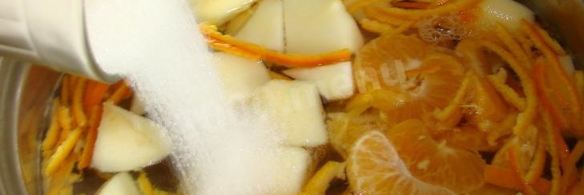 мандариновый компот из мандарин и яблок на зиму