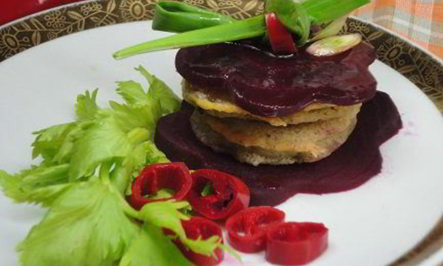 Рецепт кабачков в кляре с маринованной свеклой