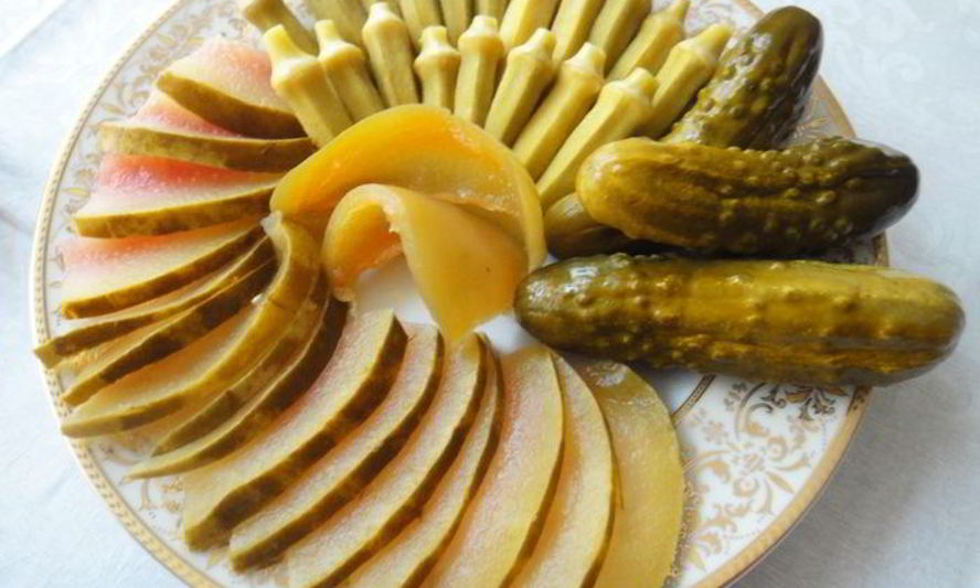 Рецепт маринованной бамии и арбуз