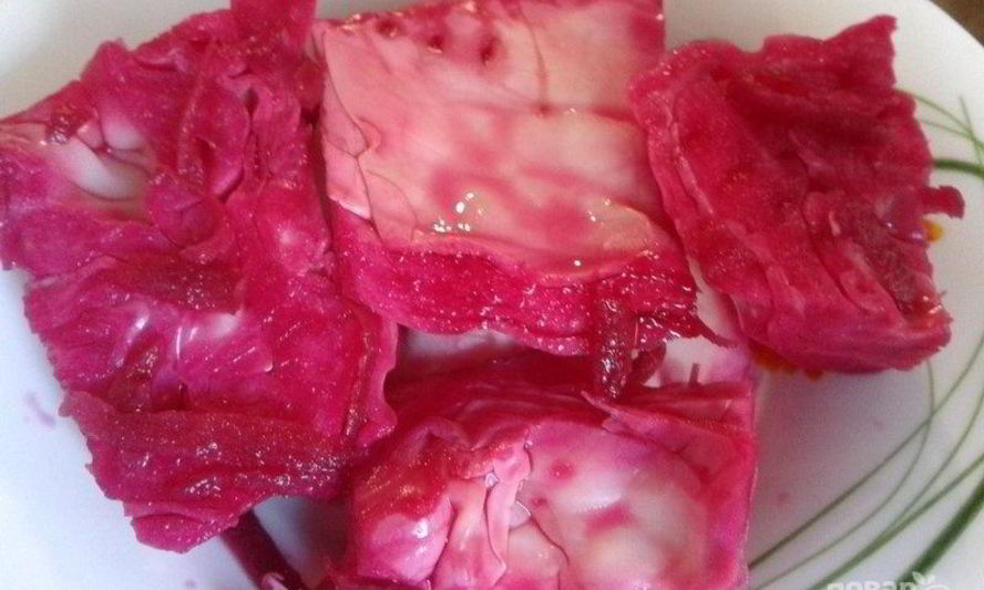 Рецепт маринованной капусты со свеклой за сутки