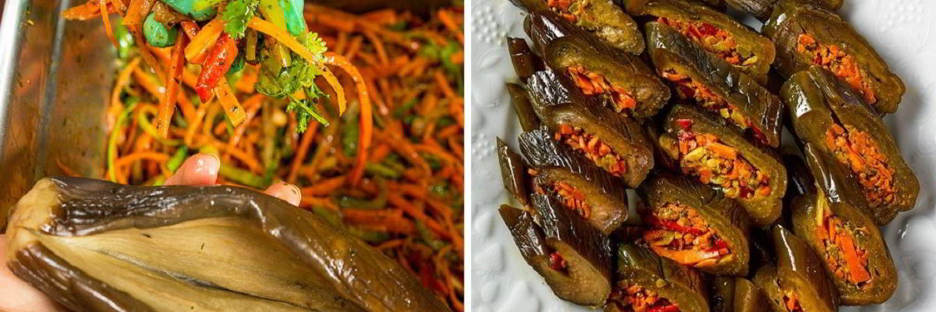 Маринованные баклажаны с морковью