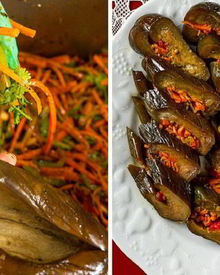 Маринованные баклажаны с морковью