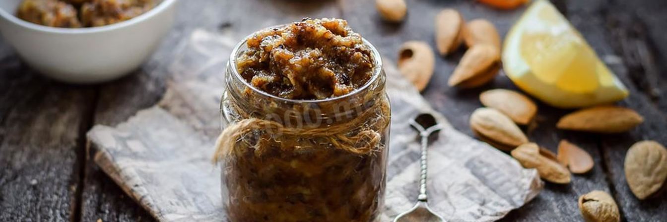 Смесь мед орехи курага изюм лимон чернослив