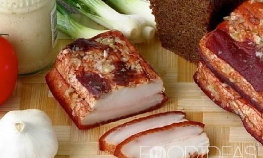 Рецепт сала в луковой шелухе