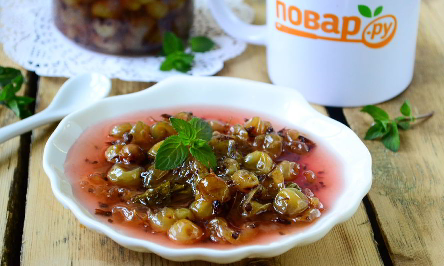 Рецепт варенья из крыжовника с листьями вишни