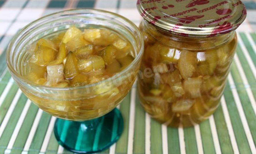 Рецепт варенья кабачкового с лимоном, корицей и имбирем