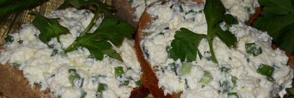 бутербродная масса с сыром и зеленью
