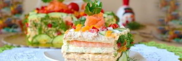 бутербродный торт праздничный