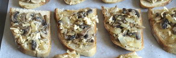 бутерброды с шампиньонами в духовке