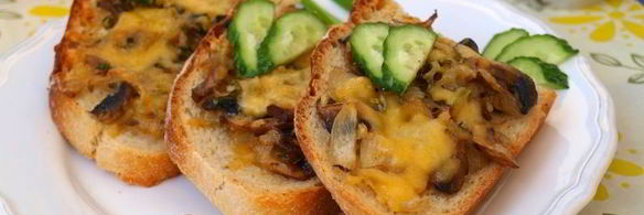 бутерброды с шампиньонами в духовке