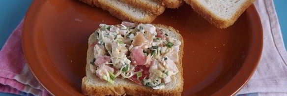 бутерброды, запеченные с ветчиной