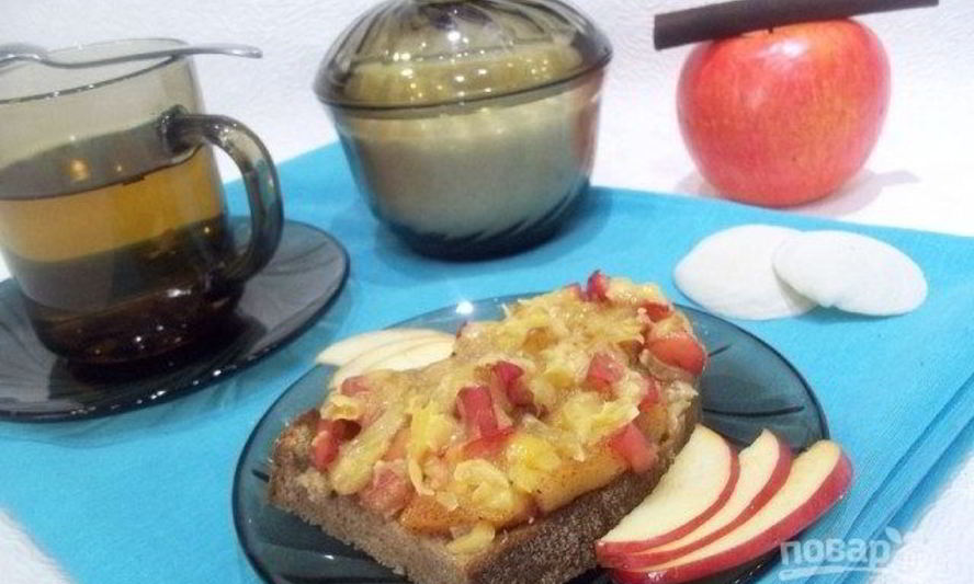 Рецепт горячих бутербродов с яблоками и сыром