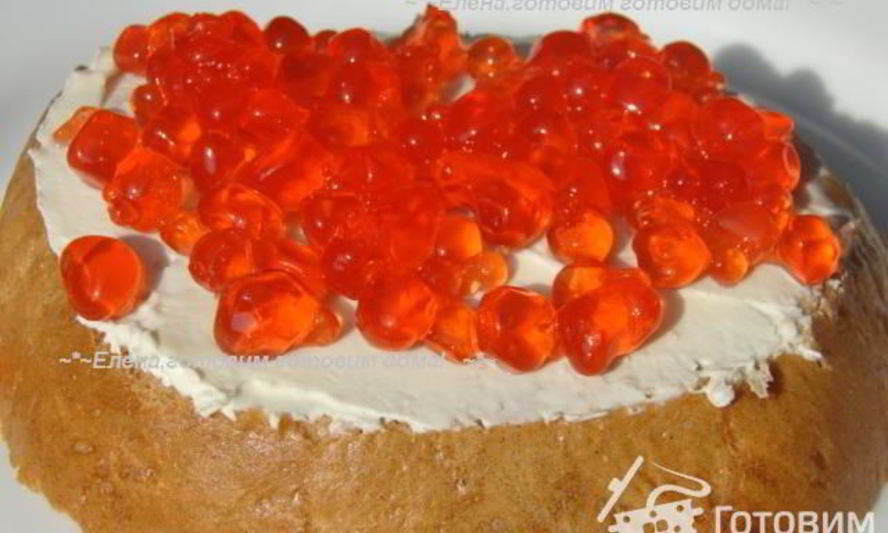 Рецепт торта деликатес — бутерброда с икрой