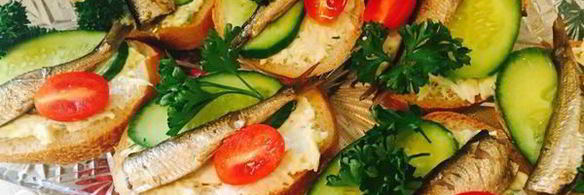 закусочные бутерброды со шпротами