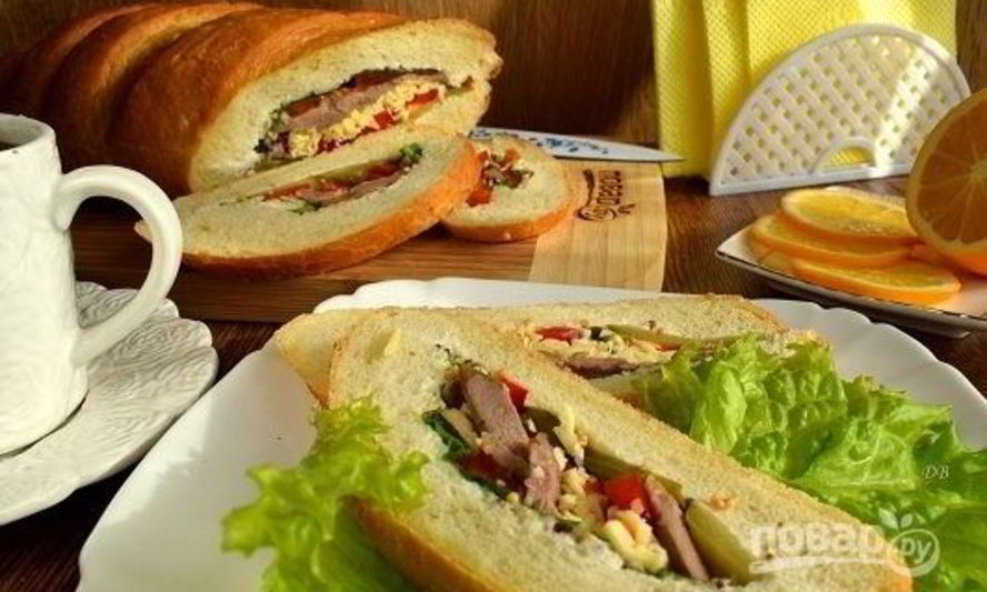 Рецепт фаршированного батона