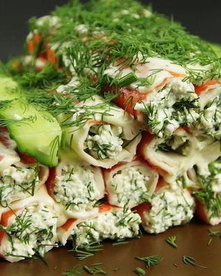 Фаршированные крабовые палочки